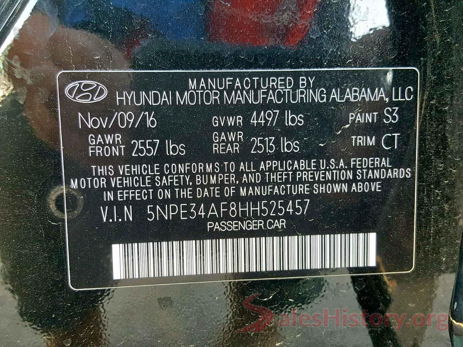 5NPE34AF8HH525457 2017 HYUNDAI SONATA