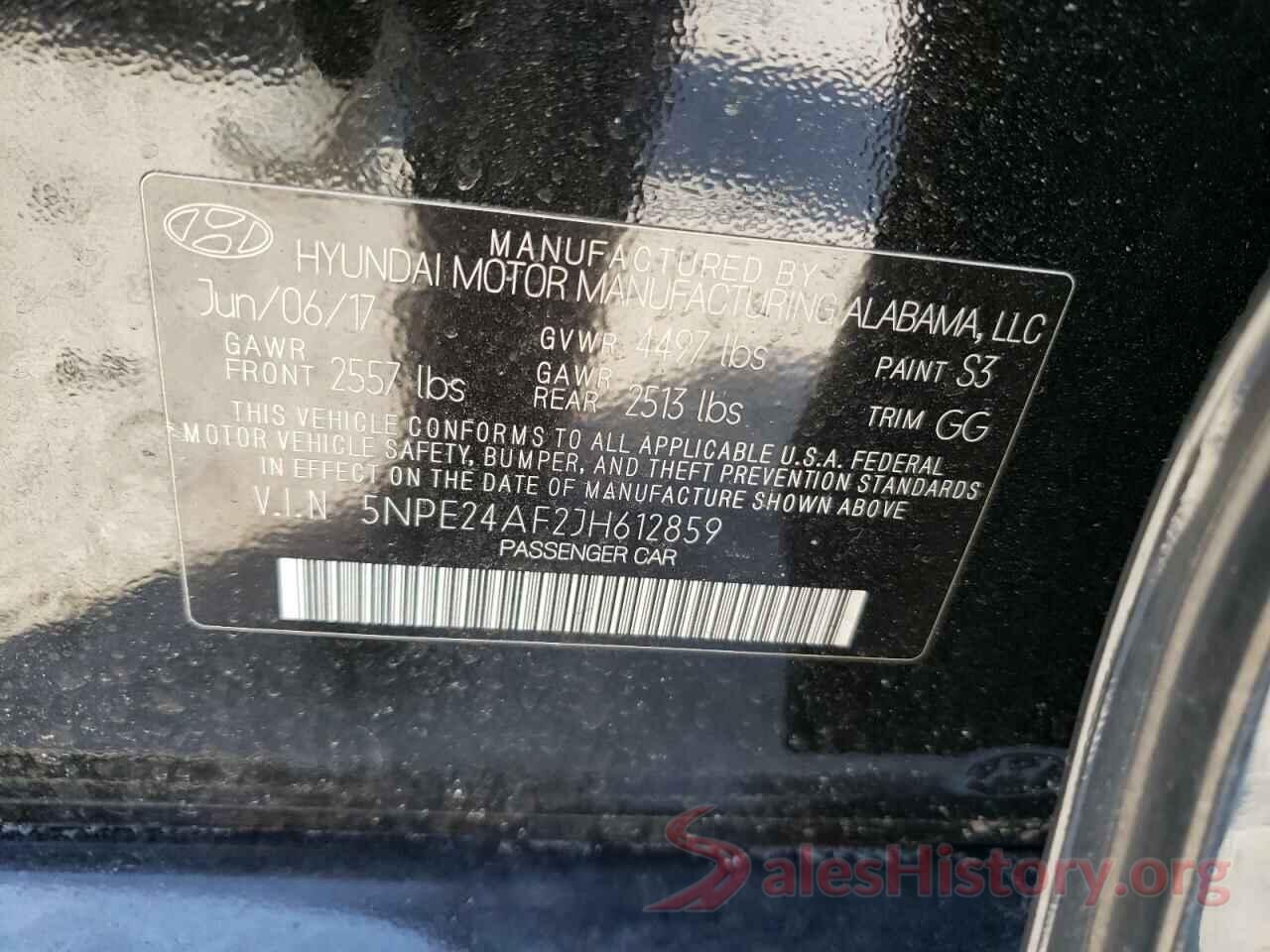 5NPE24AF2JH612859 2018 HYUNDAI SONATA