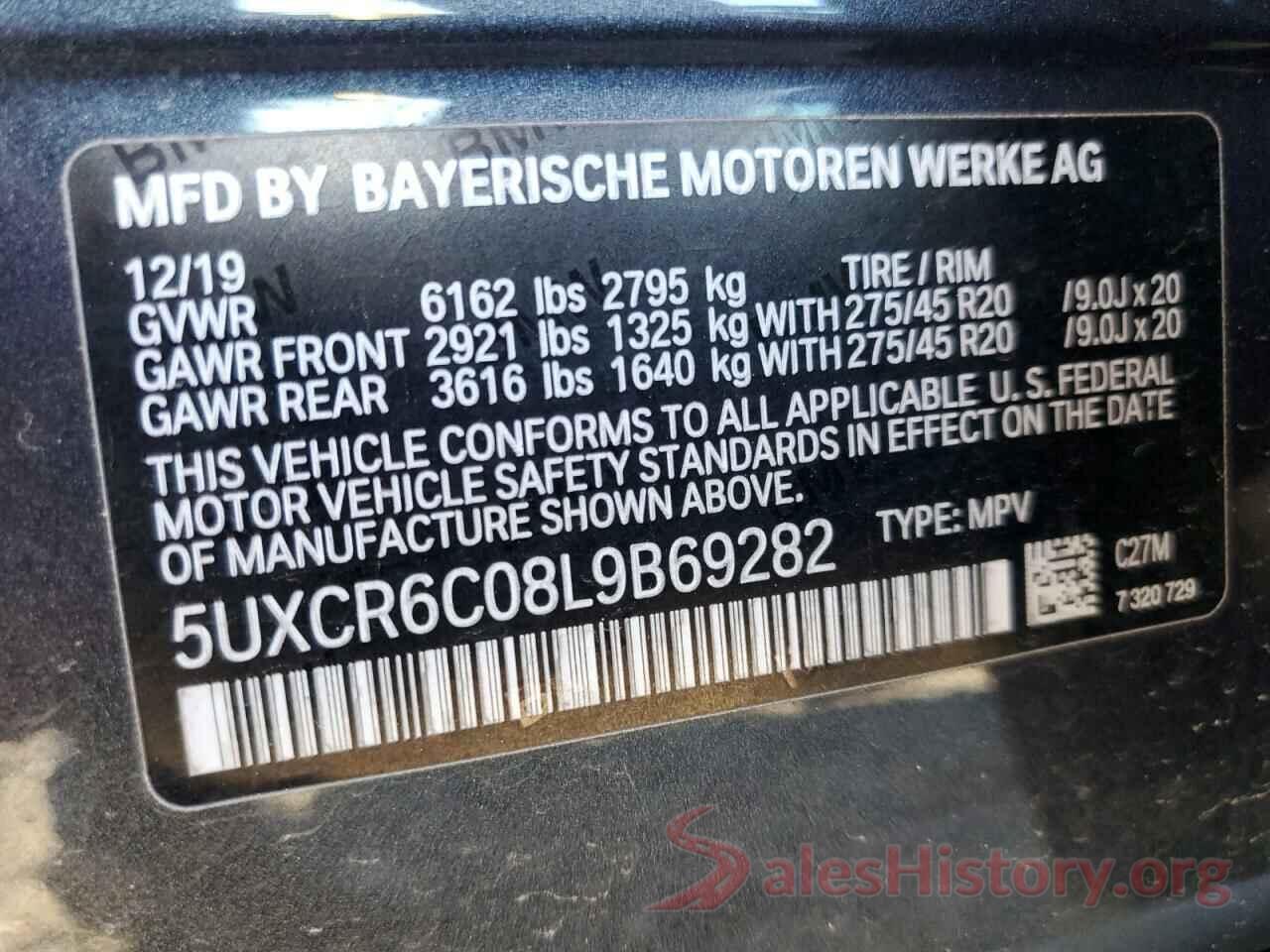 5UXCR6C08L9B69282 2020 BMW X5