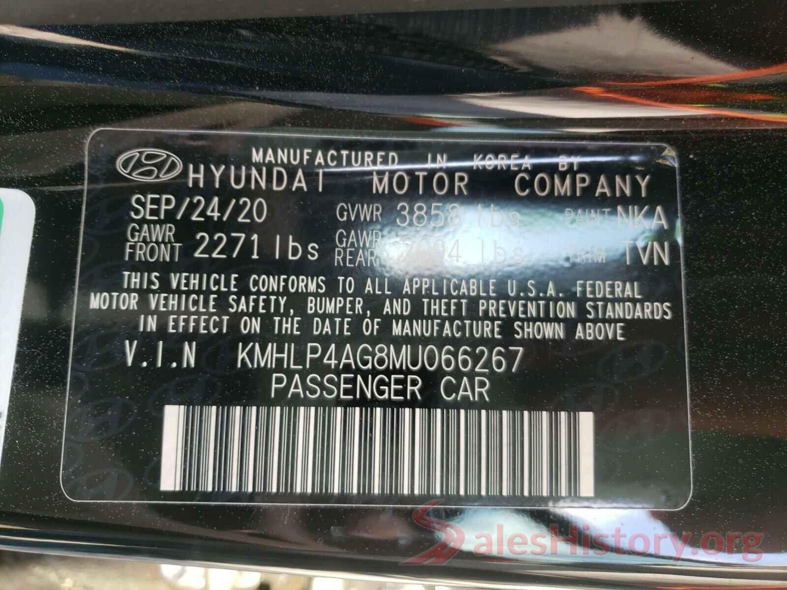 KMHLP4AG8MU066267 2021 HYUNDAI ELANTRA