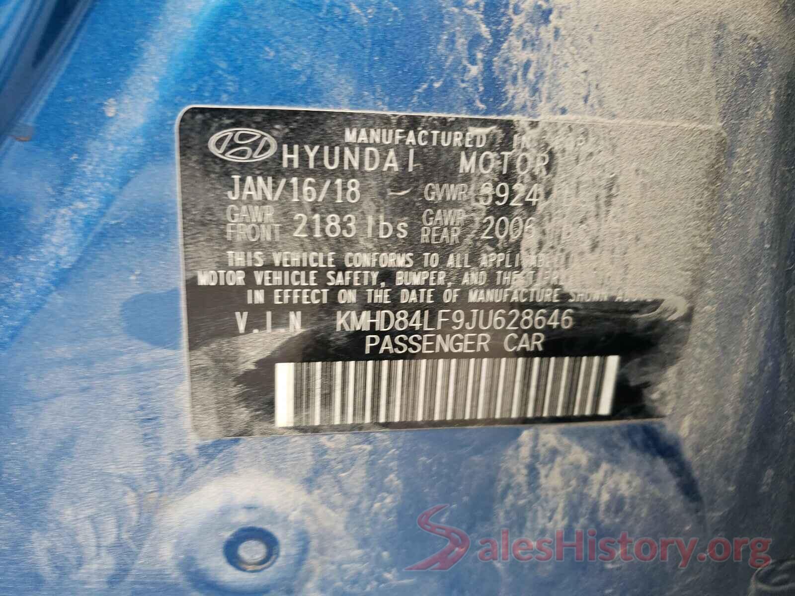 KMHD84LF9JU628646 2018 HYUNDAI ELANTRA