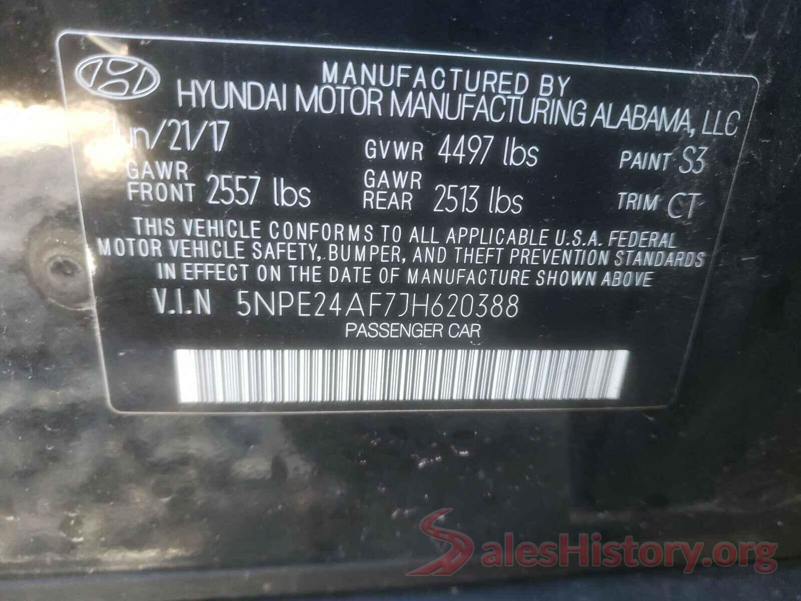 5NPE24AF7JH620388 2018 HYUNDAI SONATA