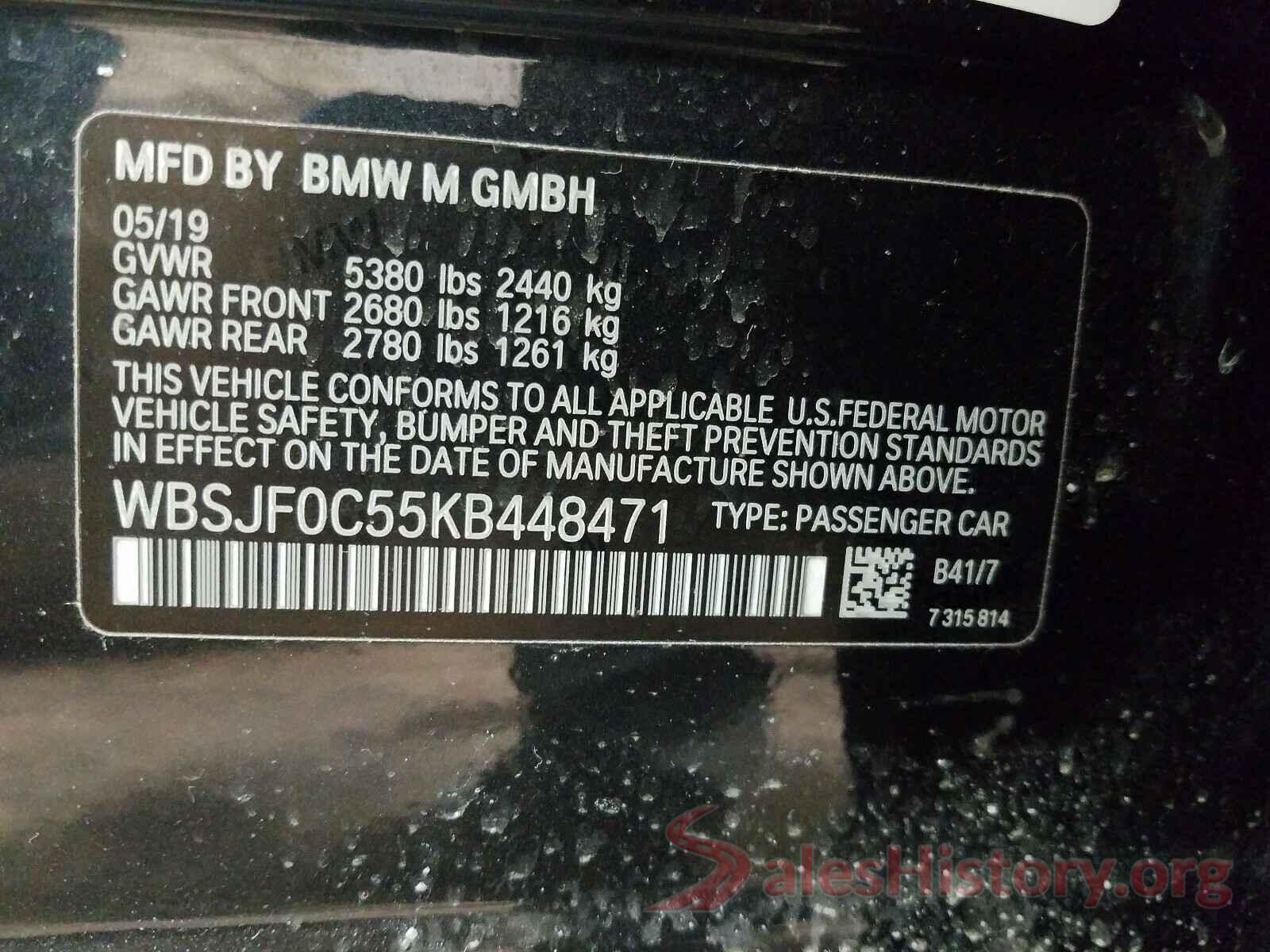 WBSJF0C55KB448471 2019 BMW M5