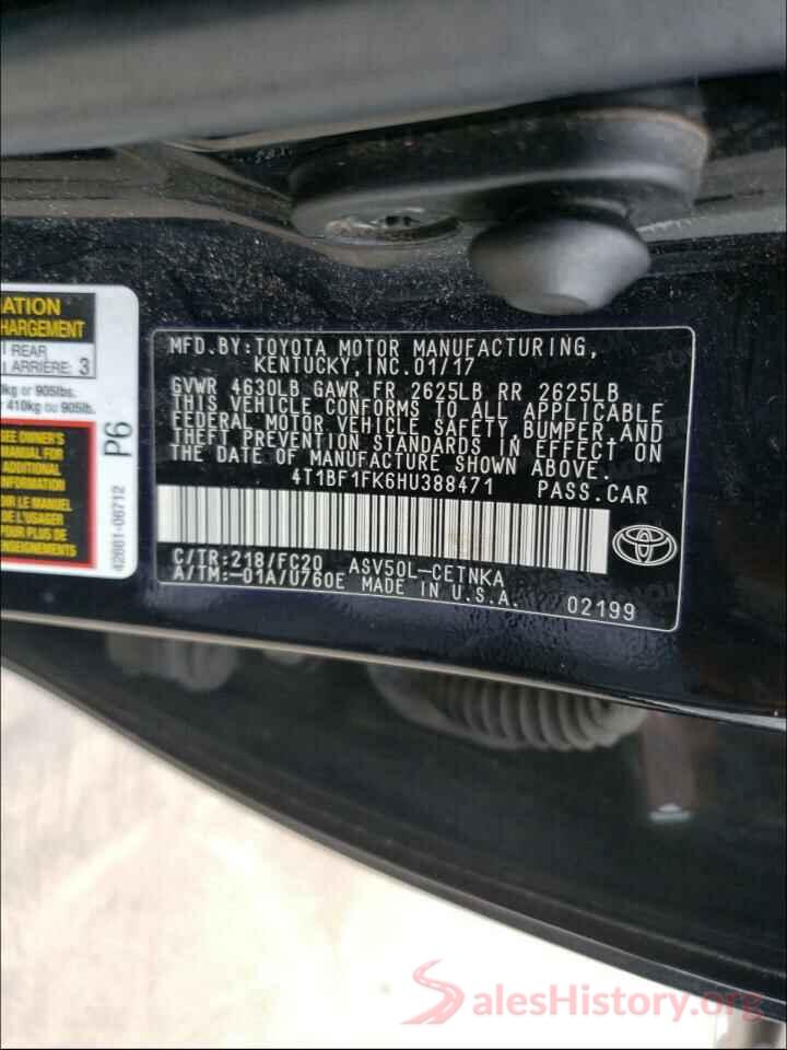 4T1BF1FK6HU388471 2017 TOYOTA CAMRY