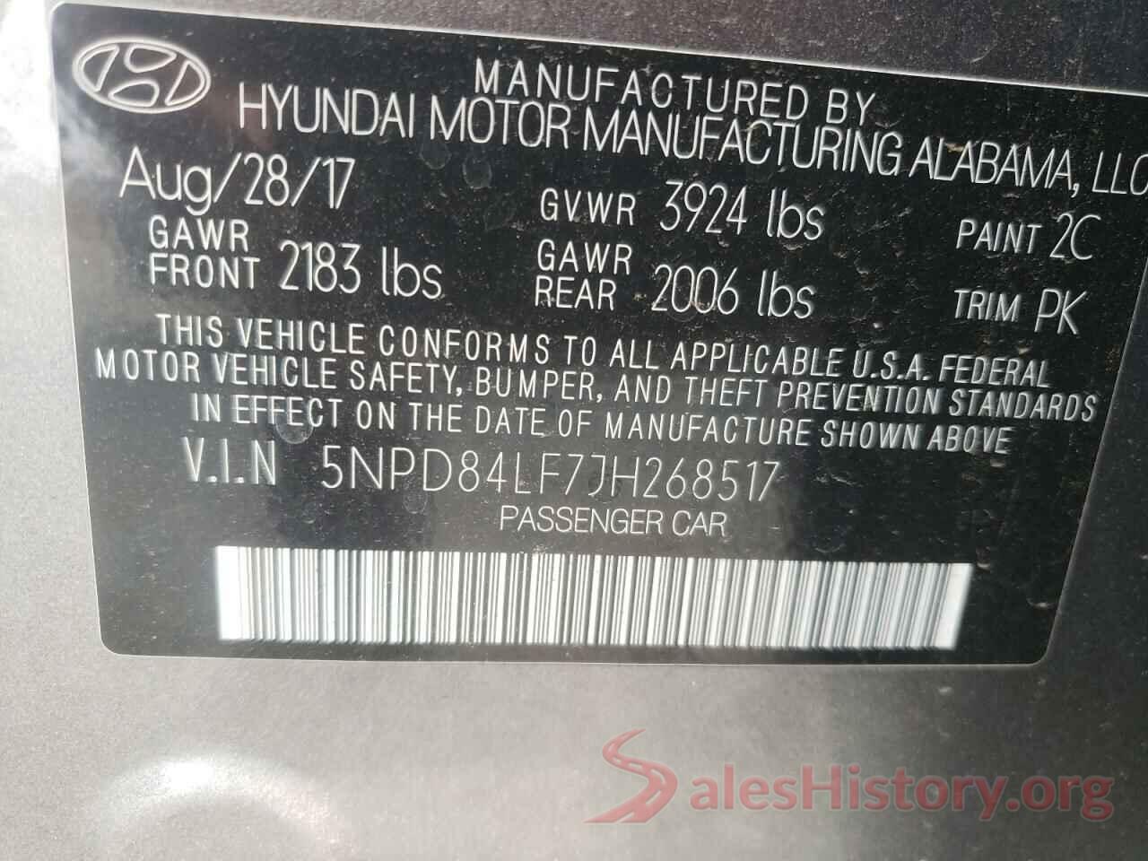 5NPD84LF7JH268517 2018 HYUNDAI ELANTRA