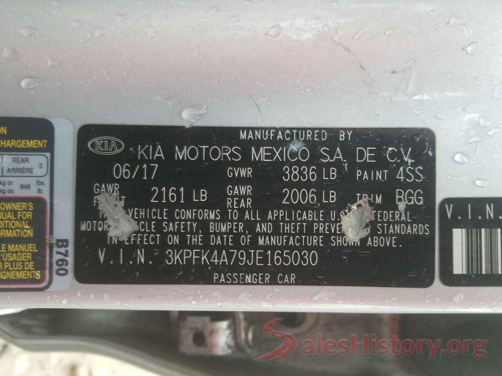 3KPFK4A79JE165030 2018 KIA FORTE