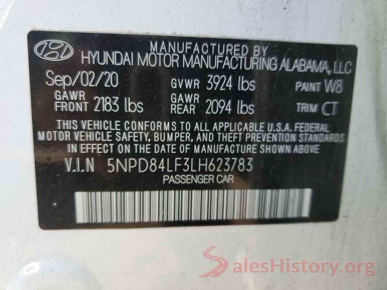 5NPD84LF3LH623783 2020 HYUNDAI ELANTRA