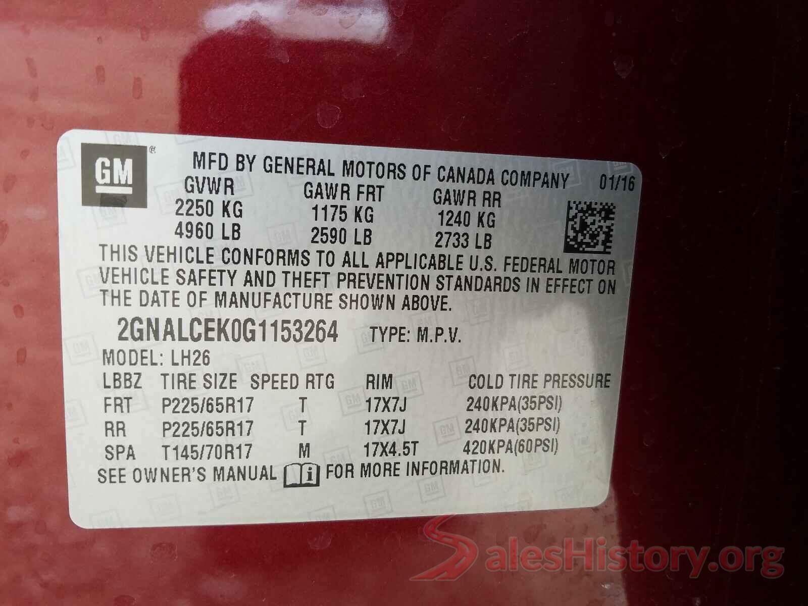 2GNALCEK0G1153264 2016 CHEVROLET EQUINOX