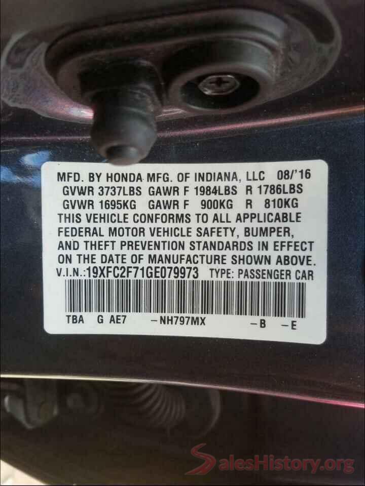 19XFC2F71GE079973 2016 HONDA CIVIC