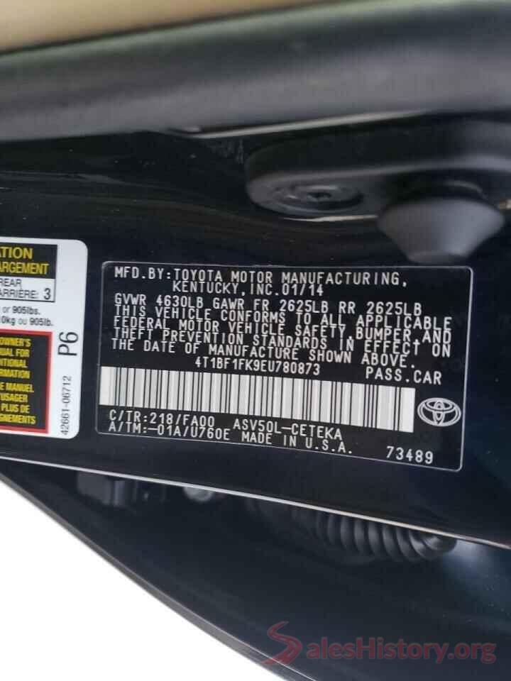 4T1BF1FK9EU780873 2014 TOYOTA CAMRY