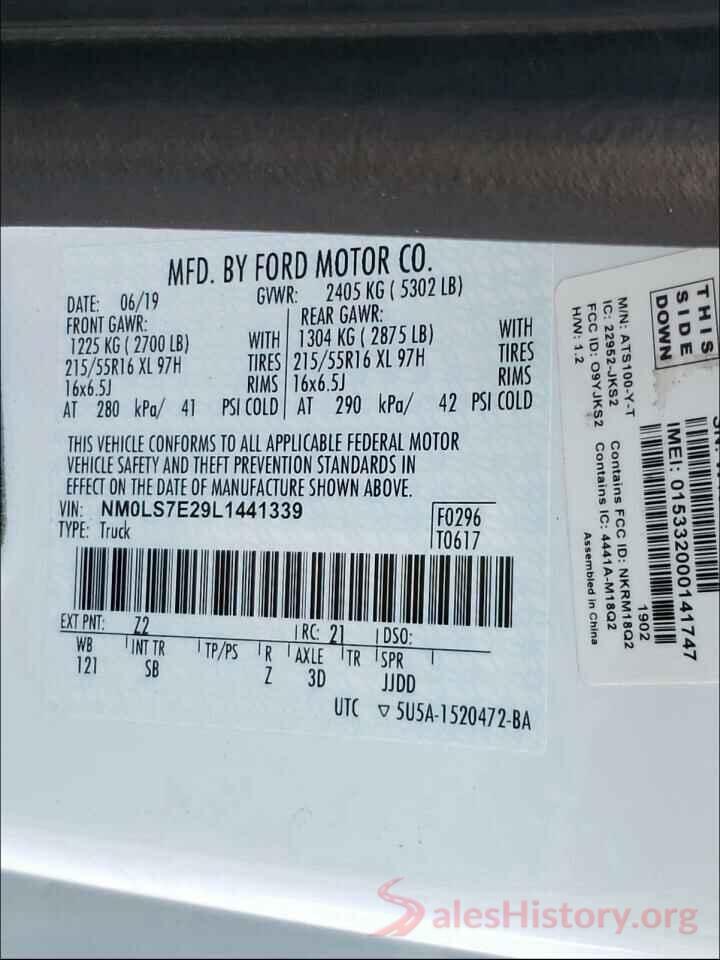 NM0LS7E29L1441339 2020 FORD TRANSIT CO