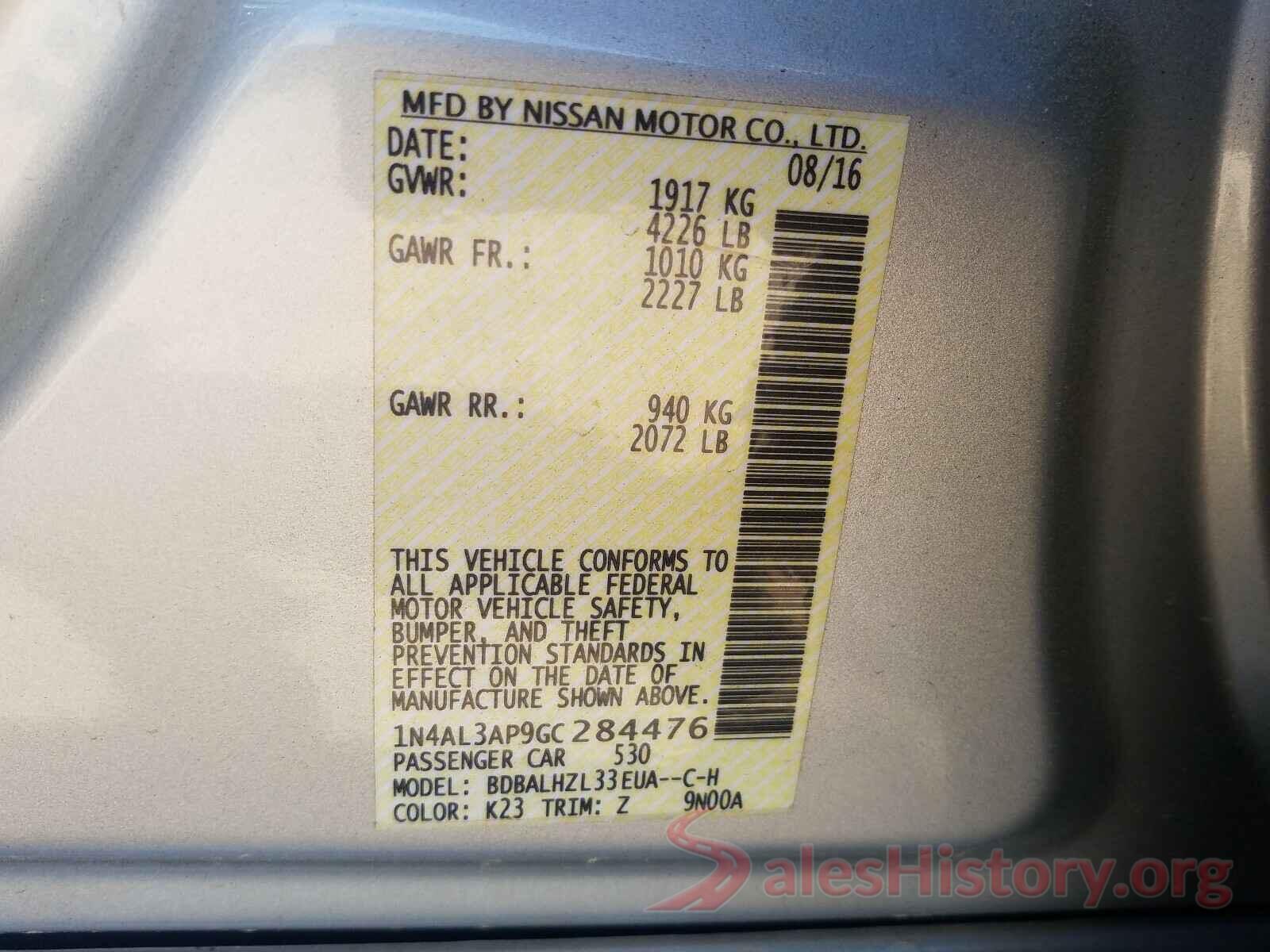 1N4AL3AP9GC284476 2016 NISSAN ALTIMA