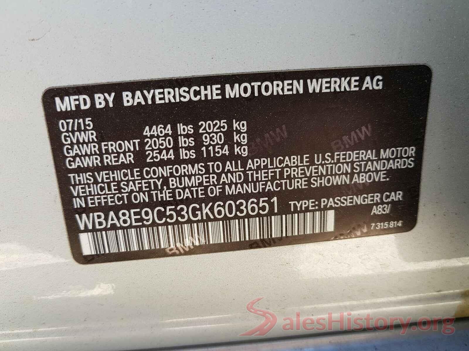 WBA8E9C53GK603651 2016 BMW 3 SERIES