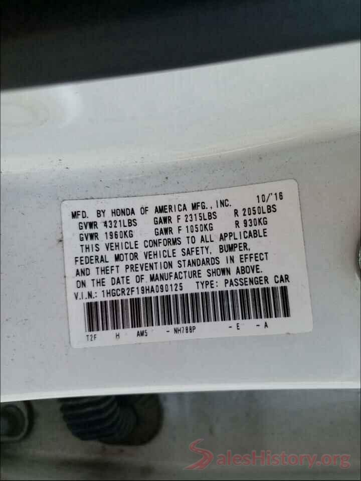 1HGCR2F19HA090125 2017 HONDA ACCORD