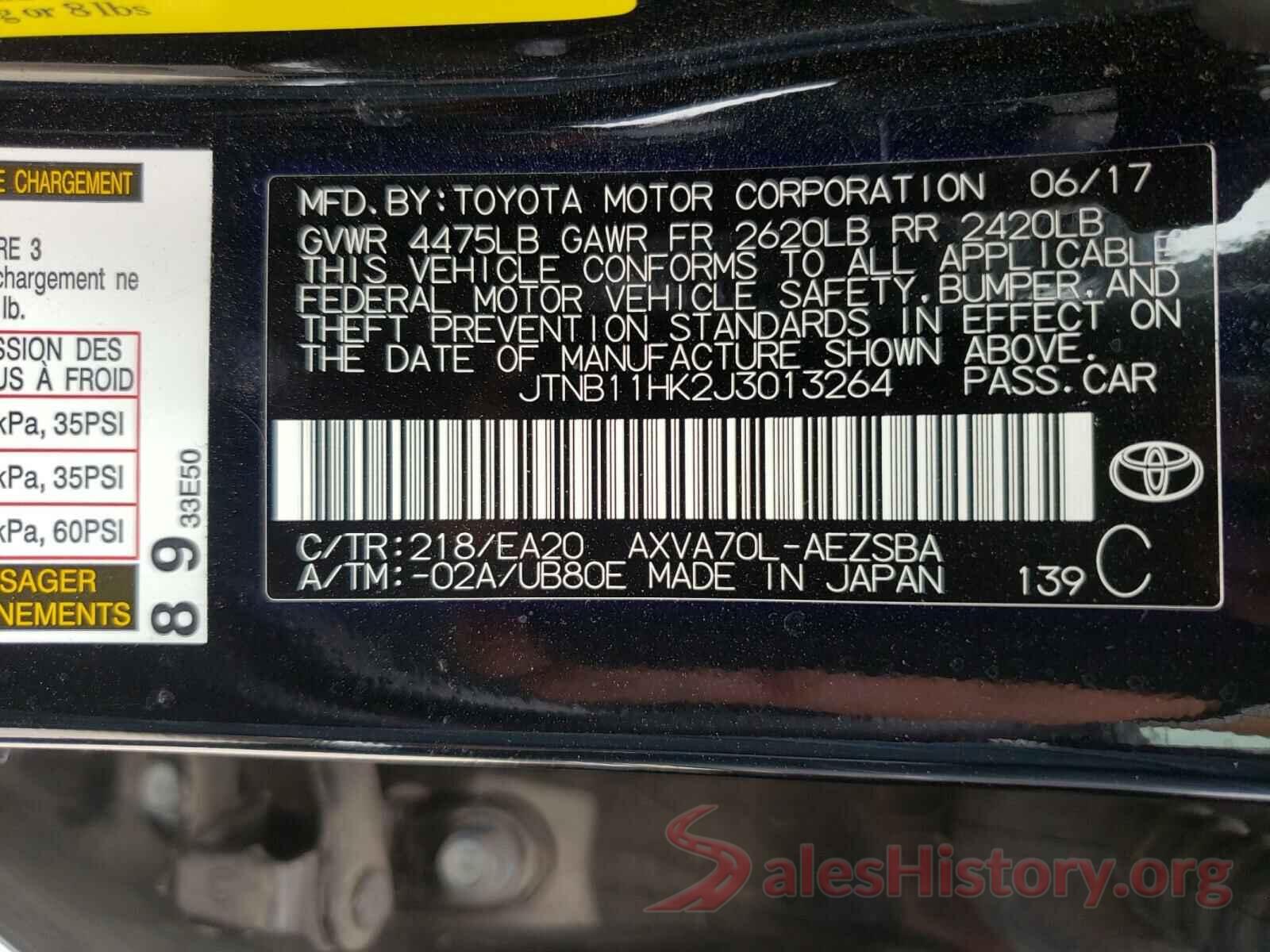 JTNB11HK2J3013264 2018 TOYOTA CAMRY