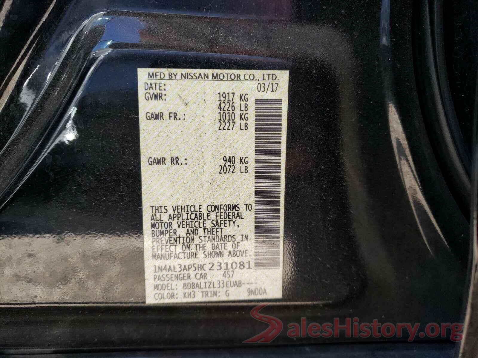 1N4AL3AP5HC231081 2017 NISSAN ALTIMA