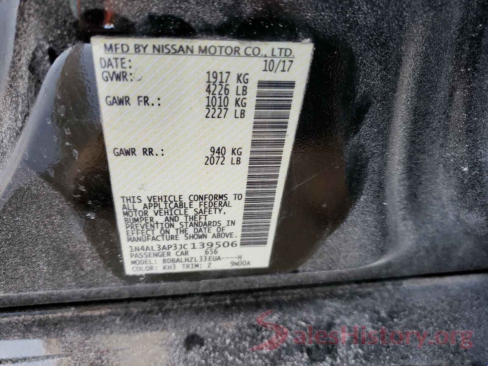 1N4AL3AP3JC139506 2018 NISSAN ALTIMA