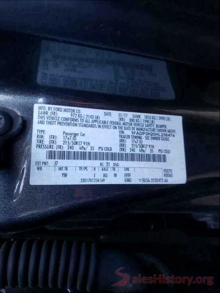 1FADP3H20HL236474 2017 FORD FOCUS