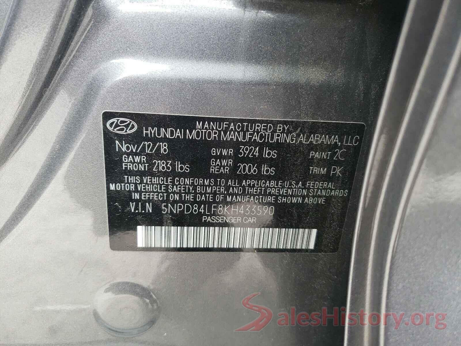 5NPD84LF8KH433590 2019 HYUNDAI ELANTRA