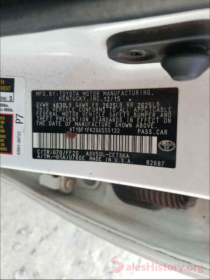 4T1BF1FK2GU555133 2016 TOYOTA CAMRY