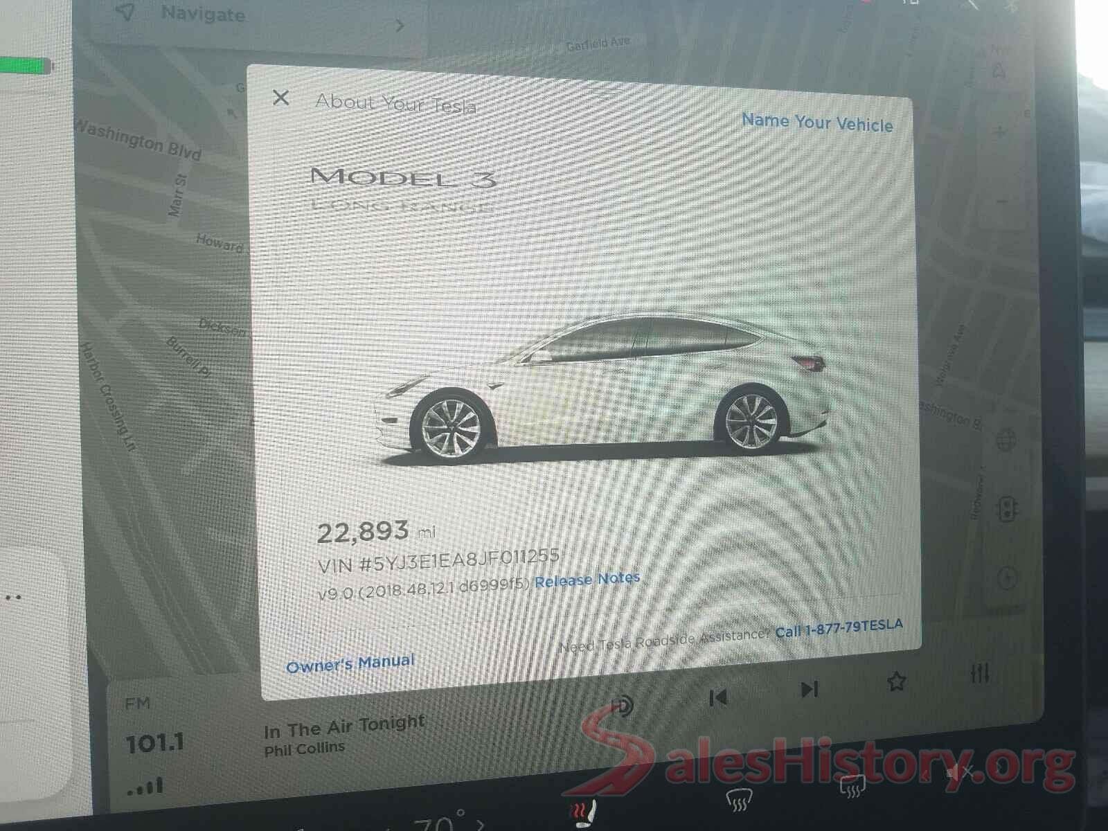 5YJ3E1EA8JF011255 2018 TESLA MODEL 3