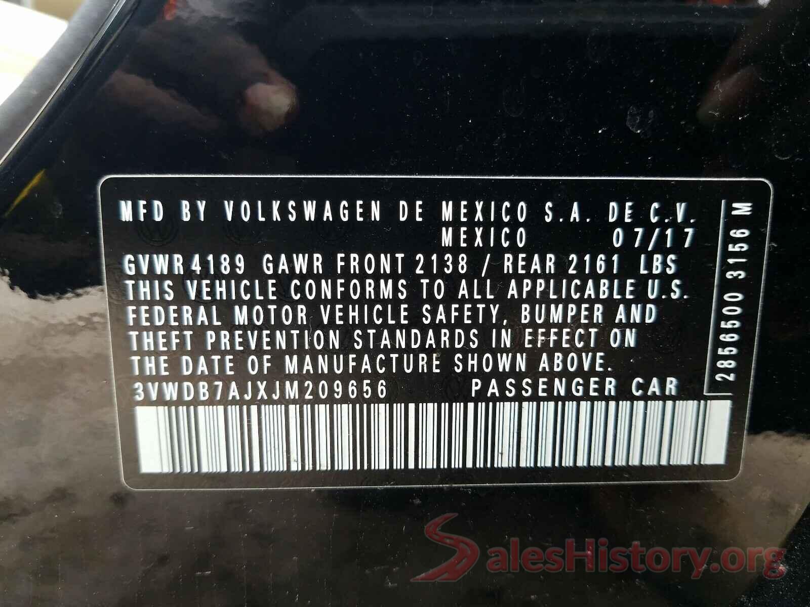 3VWDB7AJXJM209656 2018 VOLKSWAGEN JETTA