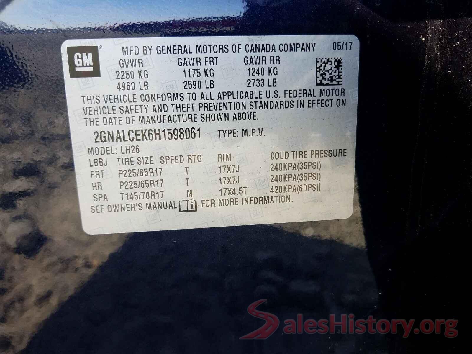 2GNALCEK6H1598061 2017 CHEVROLET EQUINOX