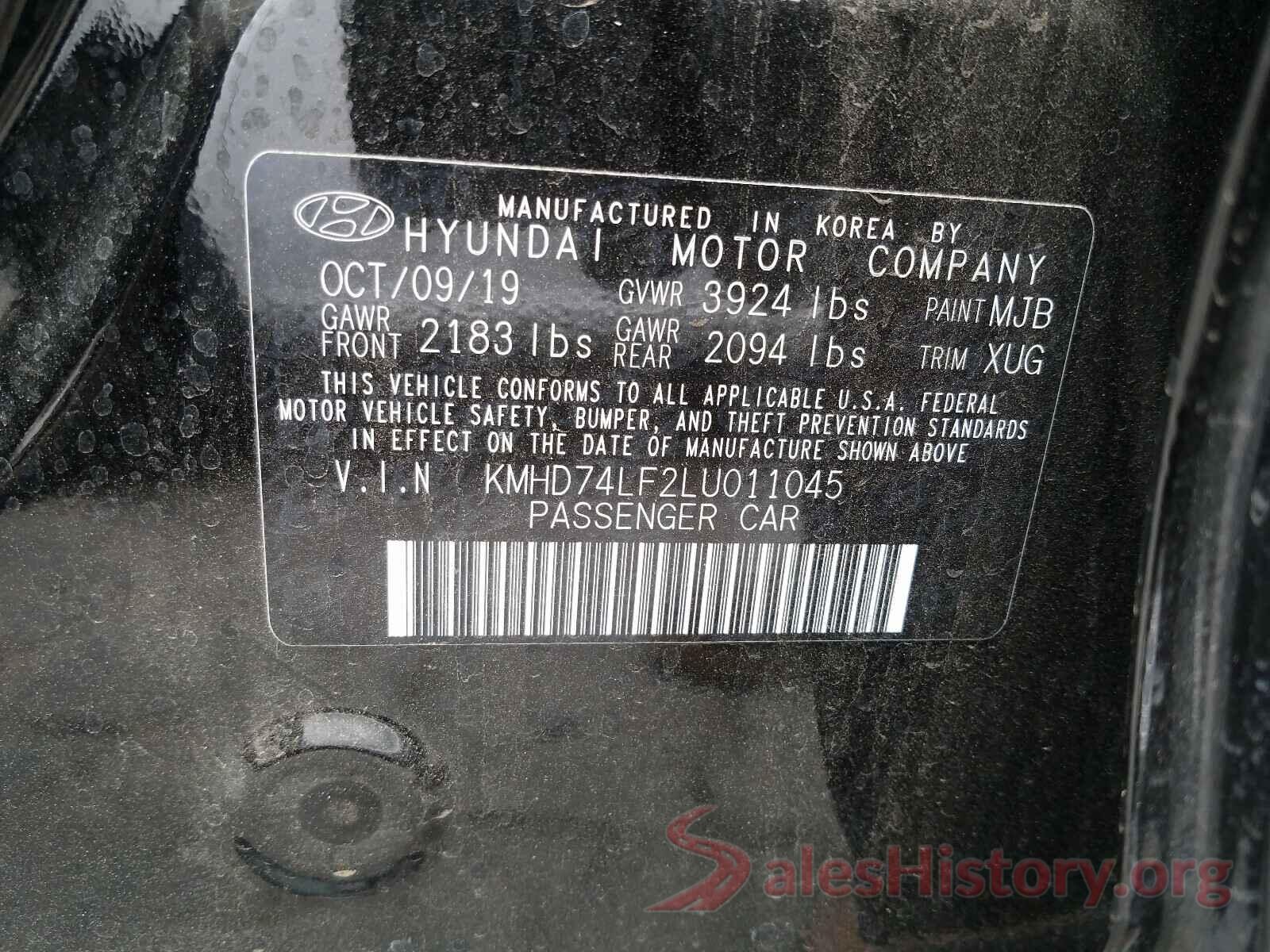 KMHD74LF2LU011045 2020 HYUNDAI ELANTRA