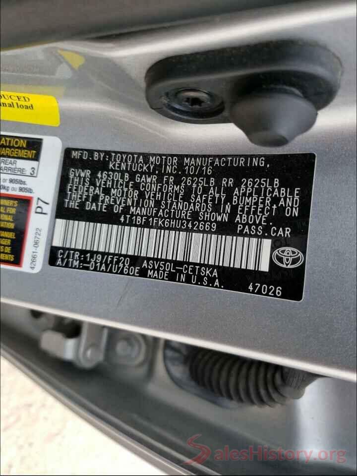 4T1BF1FK6HU342669 2017 TOYOTA CAMRY