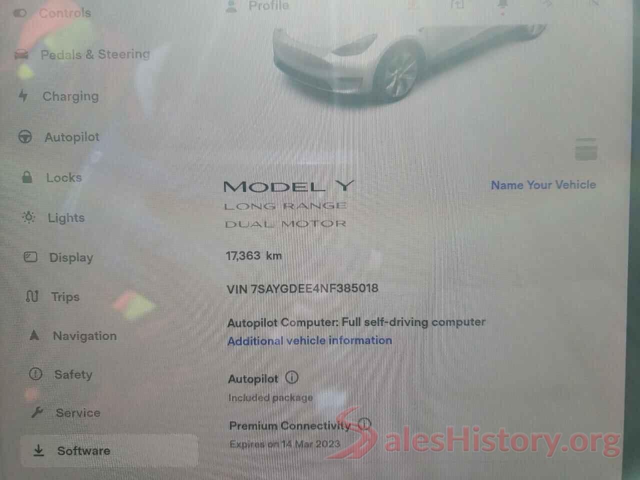 7SAYGDEE4NF385018 2022 TESLA MODEL Y