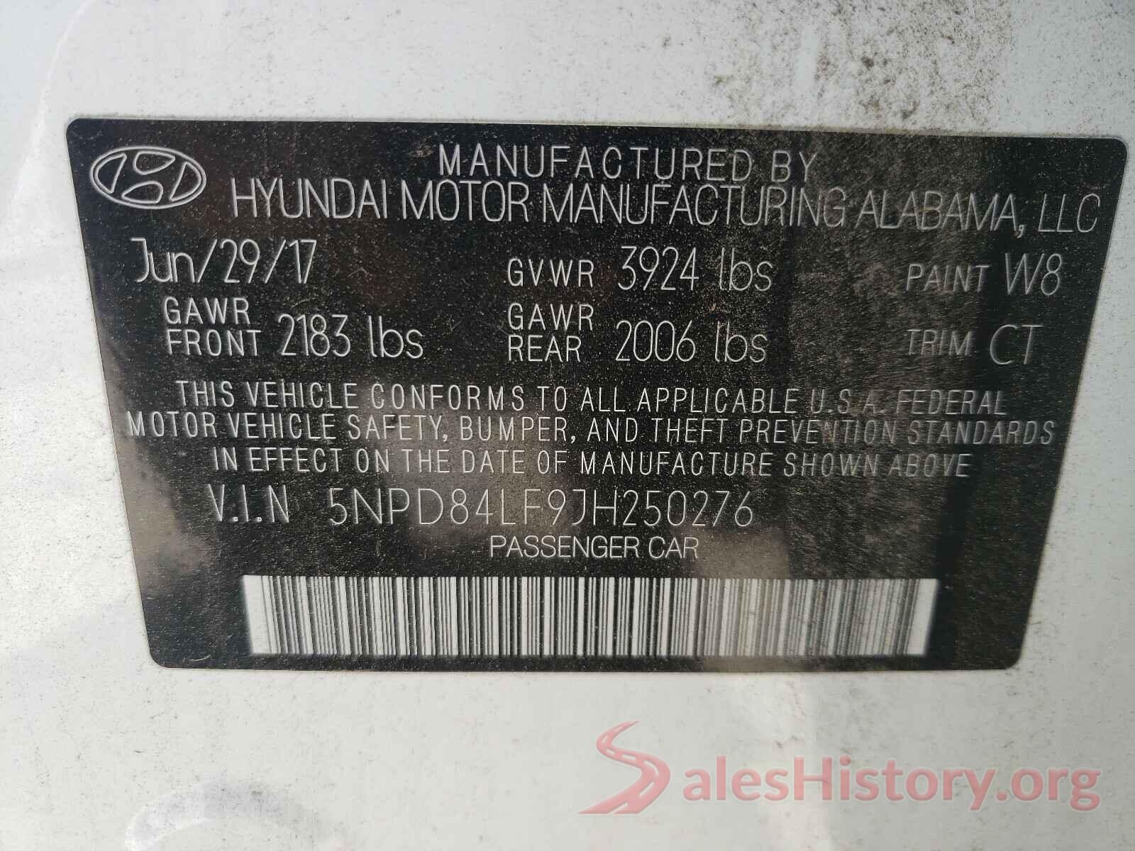 5NPD84LF9JH250276 2018 HYUNDAI ELANTRA