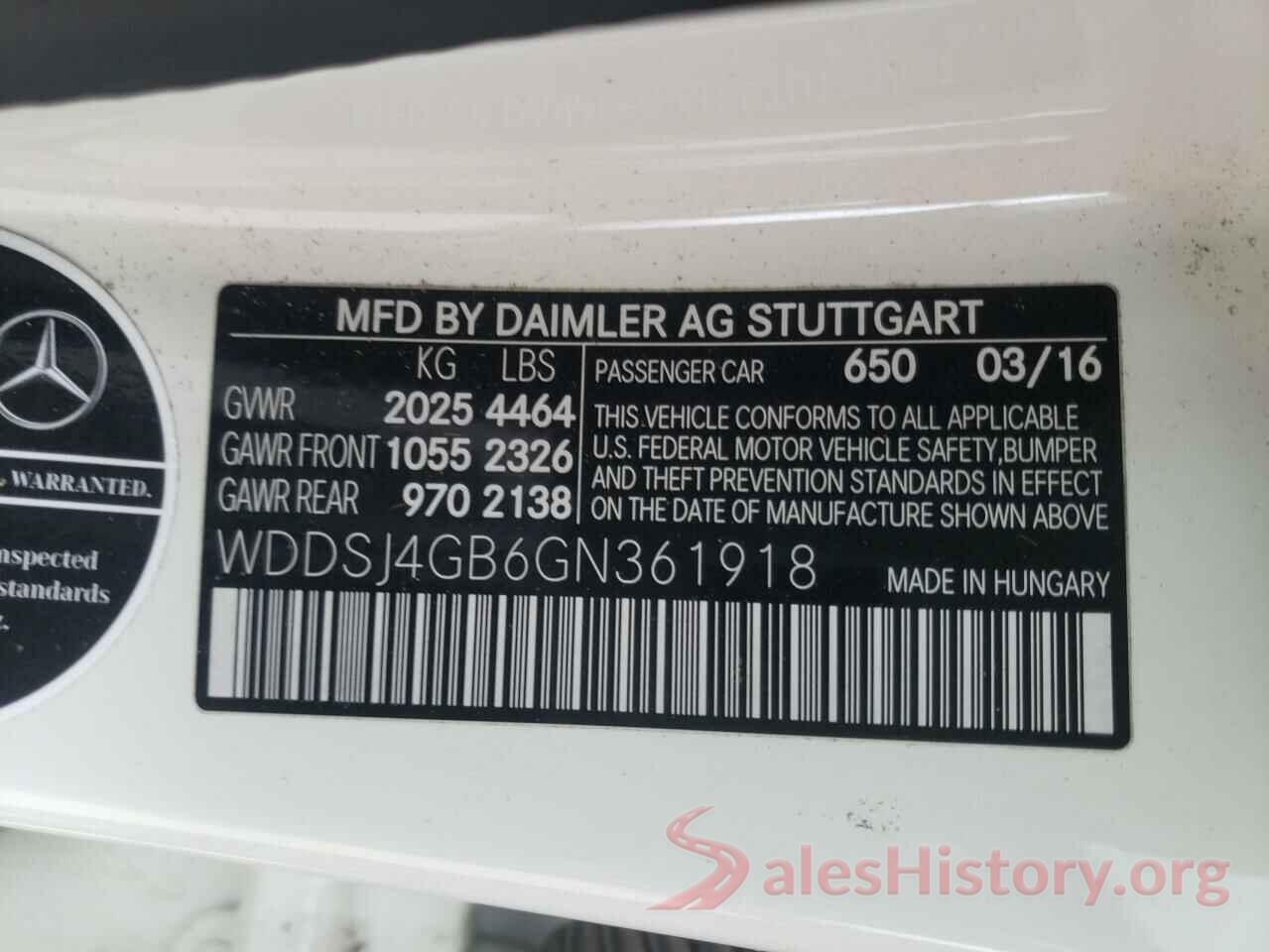 WDDSJ4GB6GN361918 2016 MERCEDES-BENZ CLA-CLASS