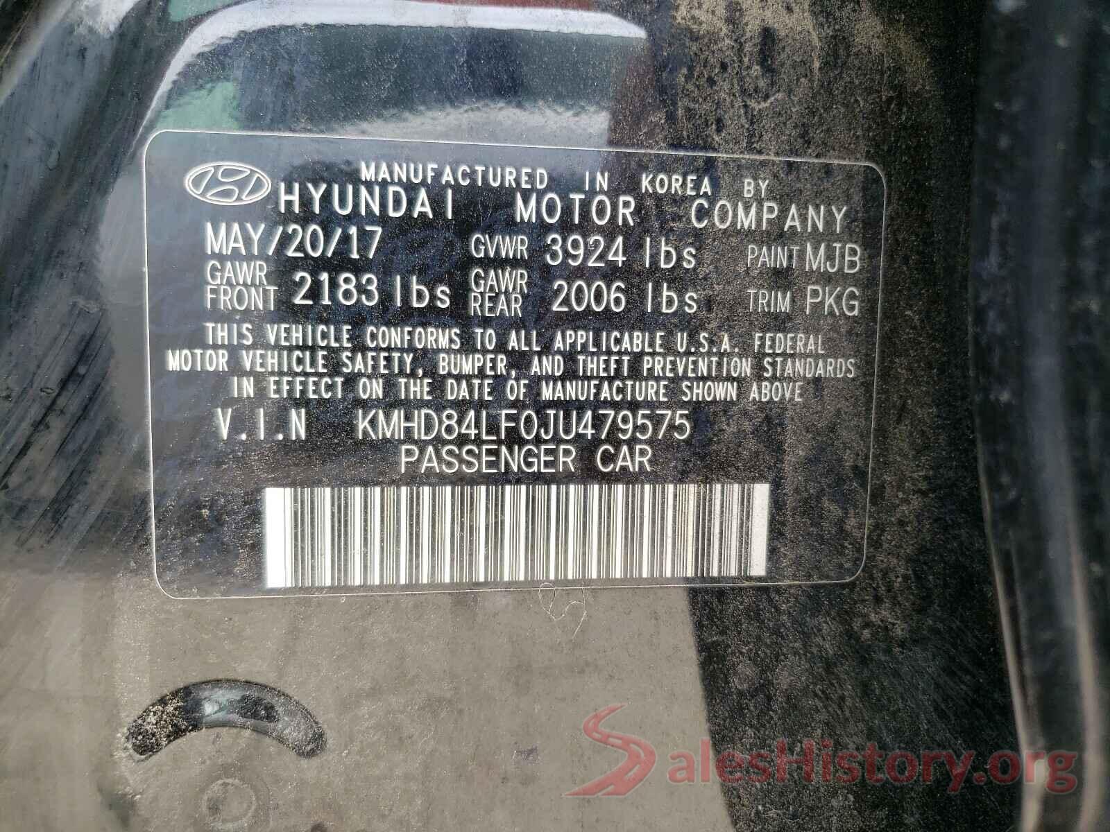 KMHD84LF0JU479575 2018 HYUNDAI ELANTRA