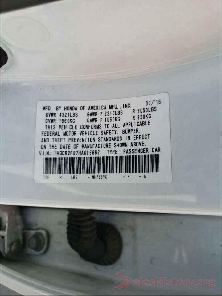 1HGCR2F87HA005862 2017 HONDA ACCORD