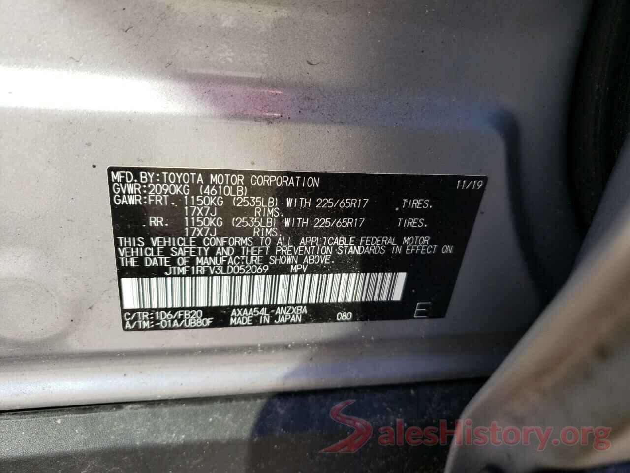 JTMF1RFV3LD052069 2020 TOYOTA RAV4