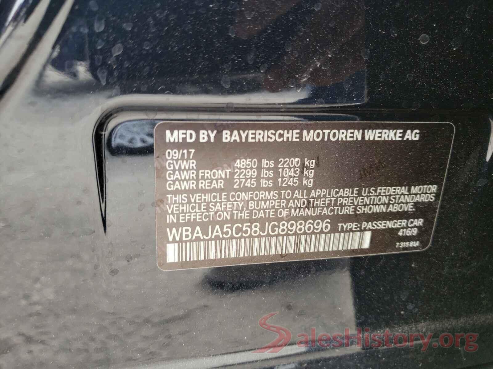 WBAJA5C58JG898696 2018 BMW 5 SERIES