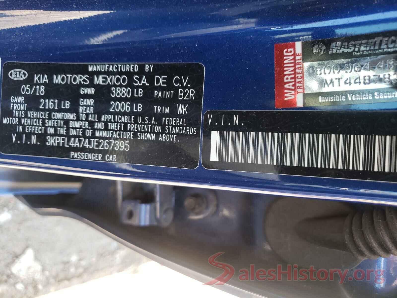 3KPFL4A74JE267395 2018 KIA FORTE