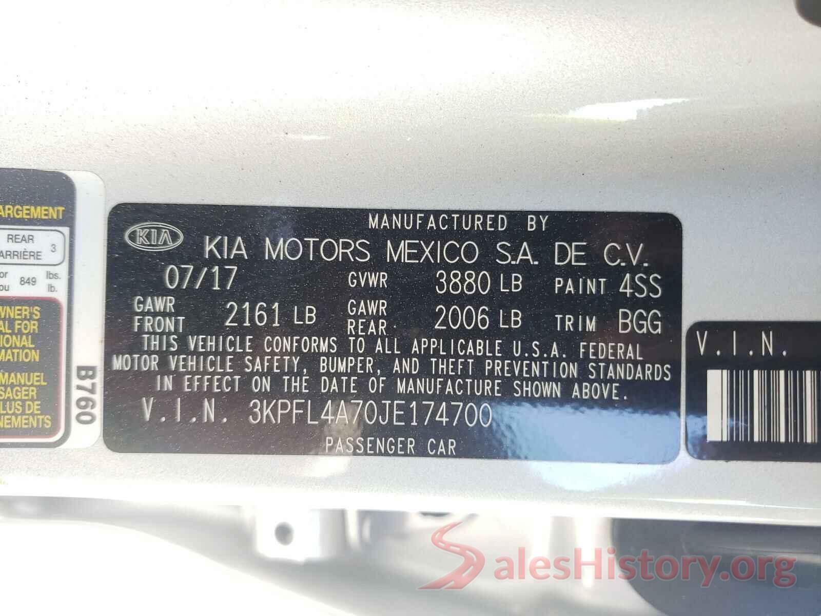 3KPFL4A70JE174700 2018 KIA FORTE