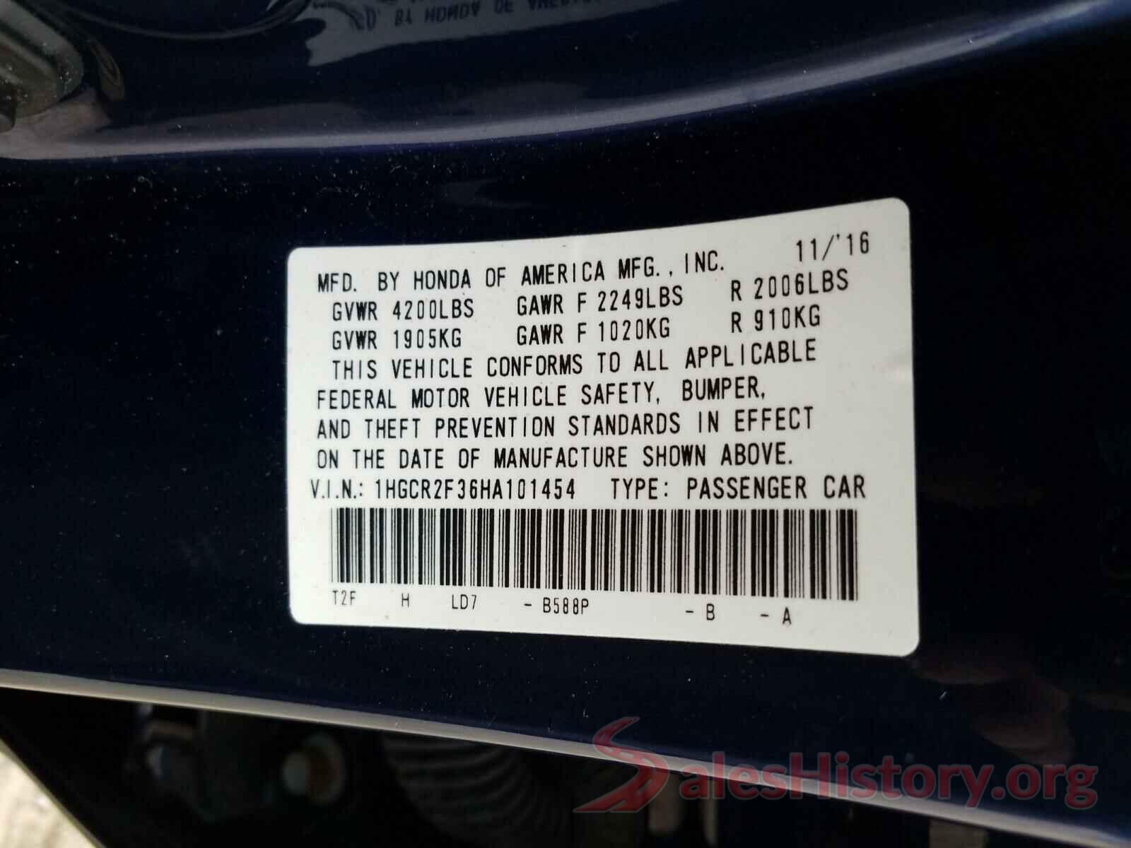 1HGCR2F36HA101454 2017 HONDA ACCORD