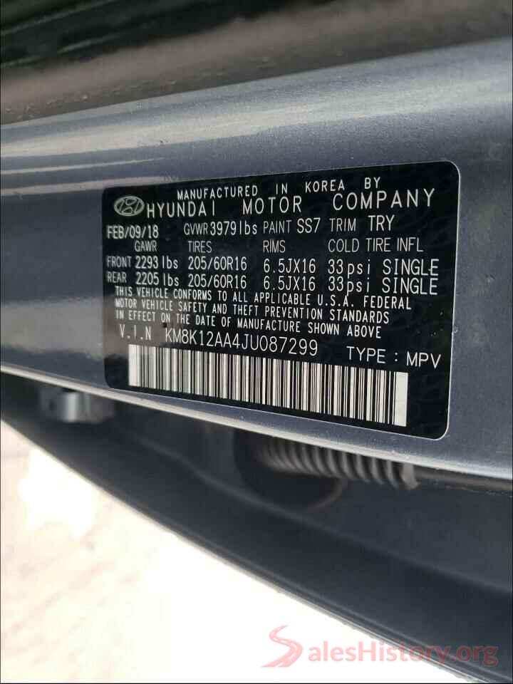 KM8K12AA4JU087299 2018 HYUNDAI KONA