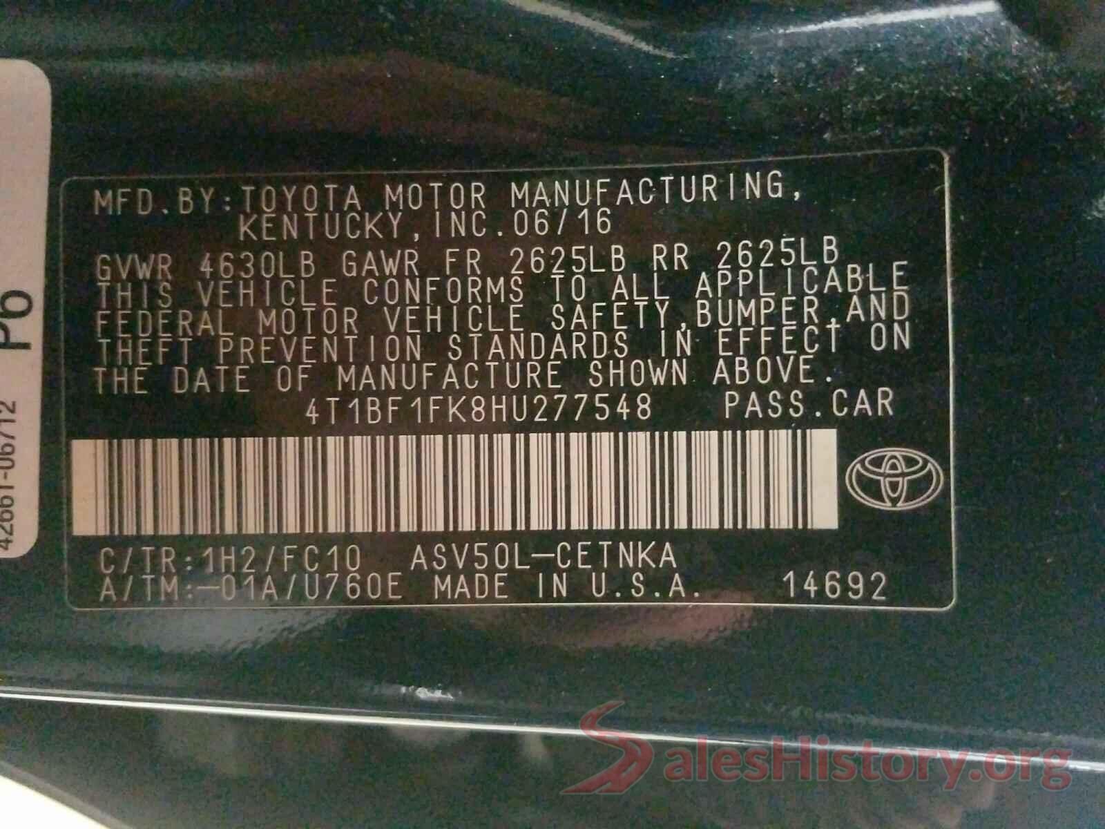 4T1BF1FK8HU277548 2017 TOYOTA CAMRY