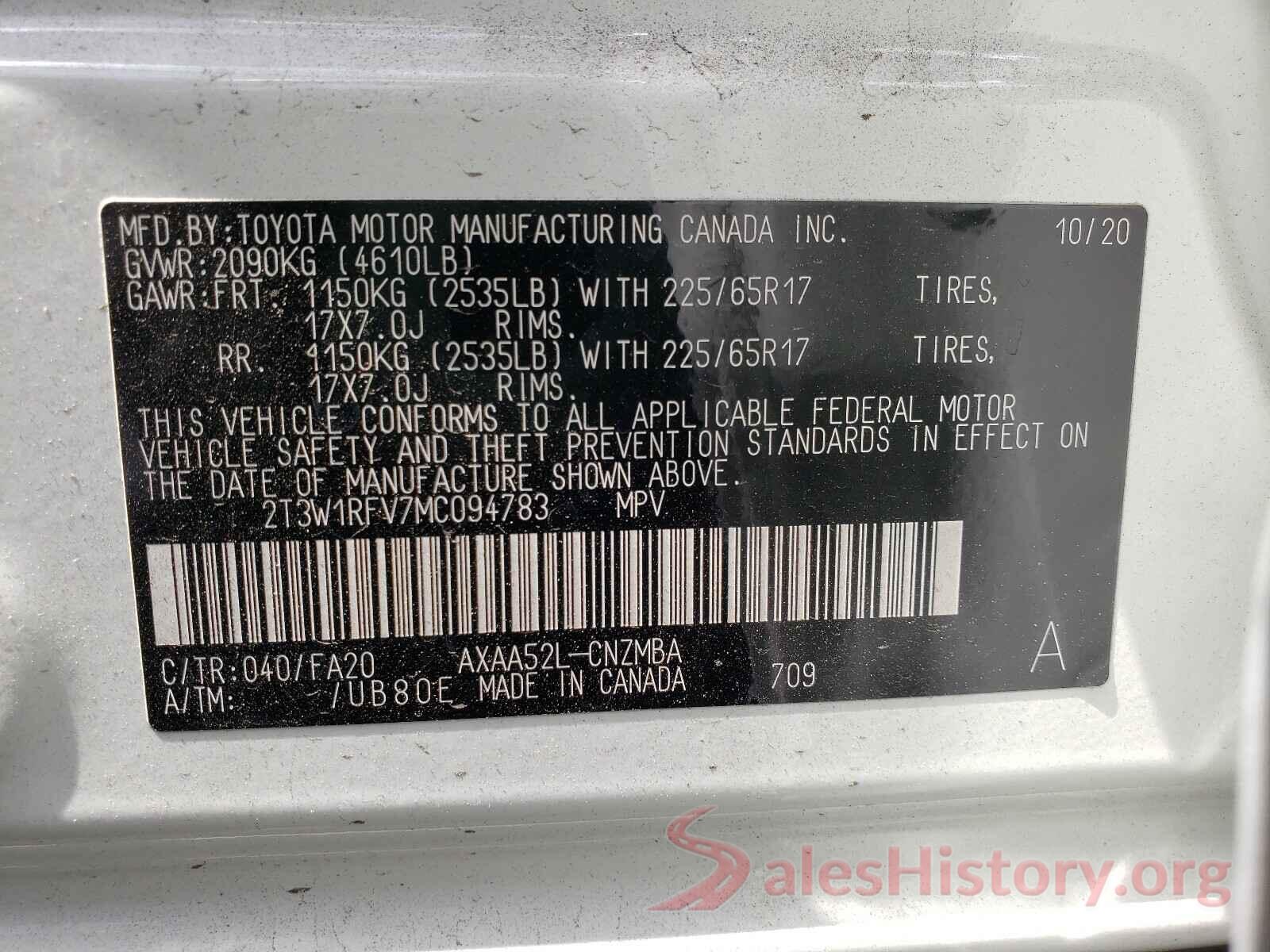 2T3W1RFV7MC094783 2021 TOYOTA RAV4