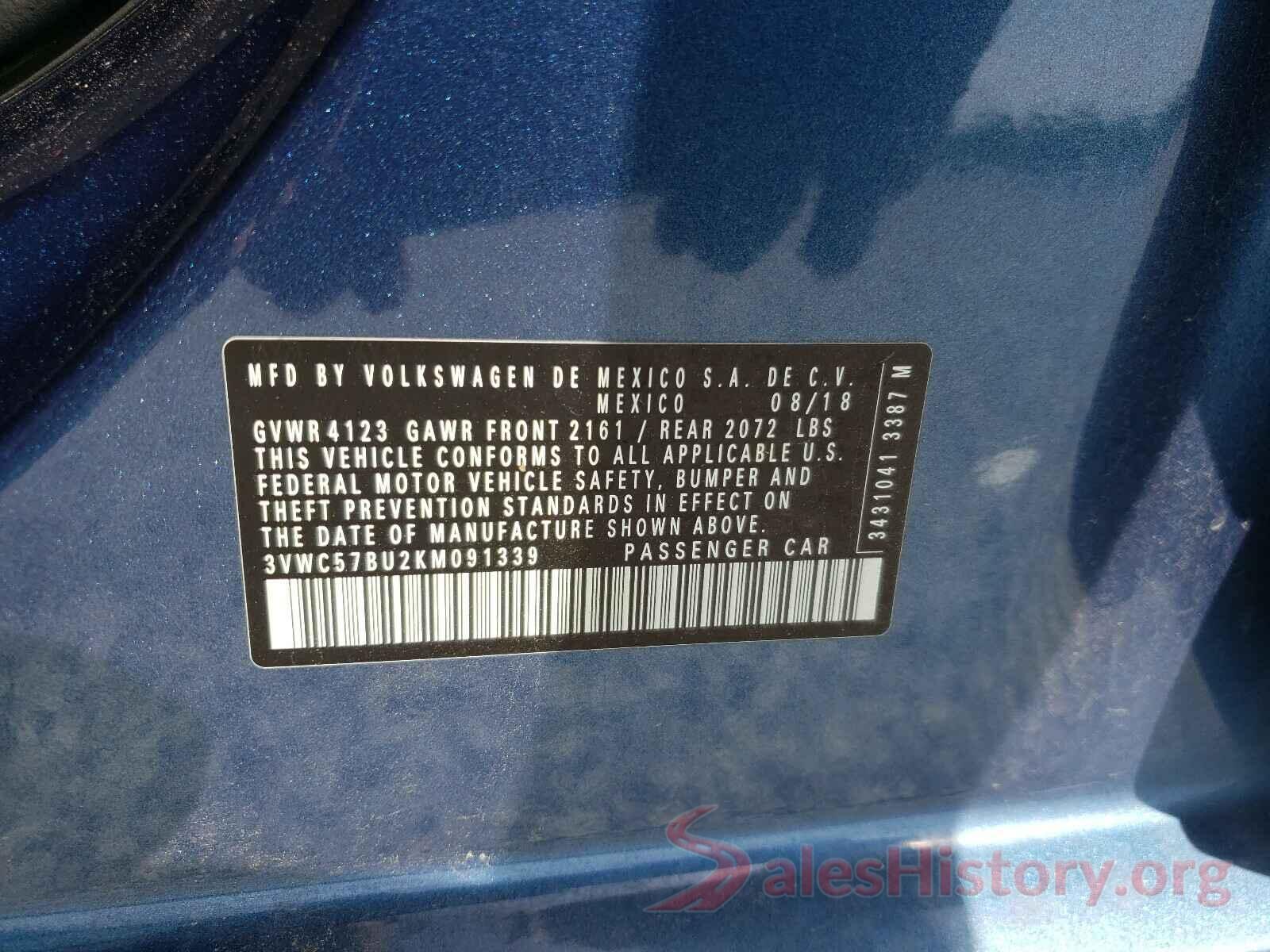 3VWC57BU2KM091339 2019 VOLKSWAGEN JETTA