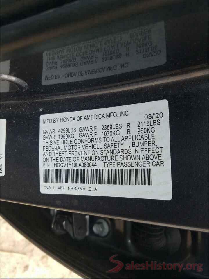 1HGCV1F19LA083044 2020 HONDA ACCORD