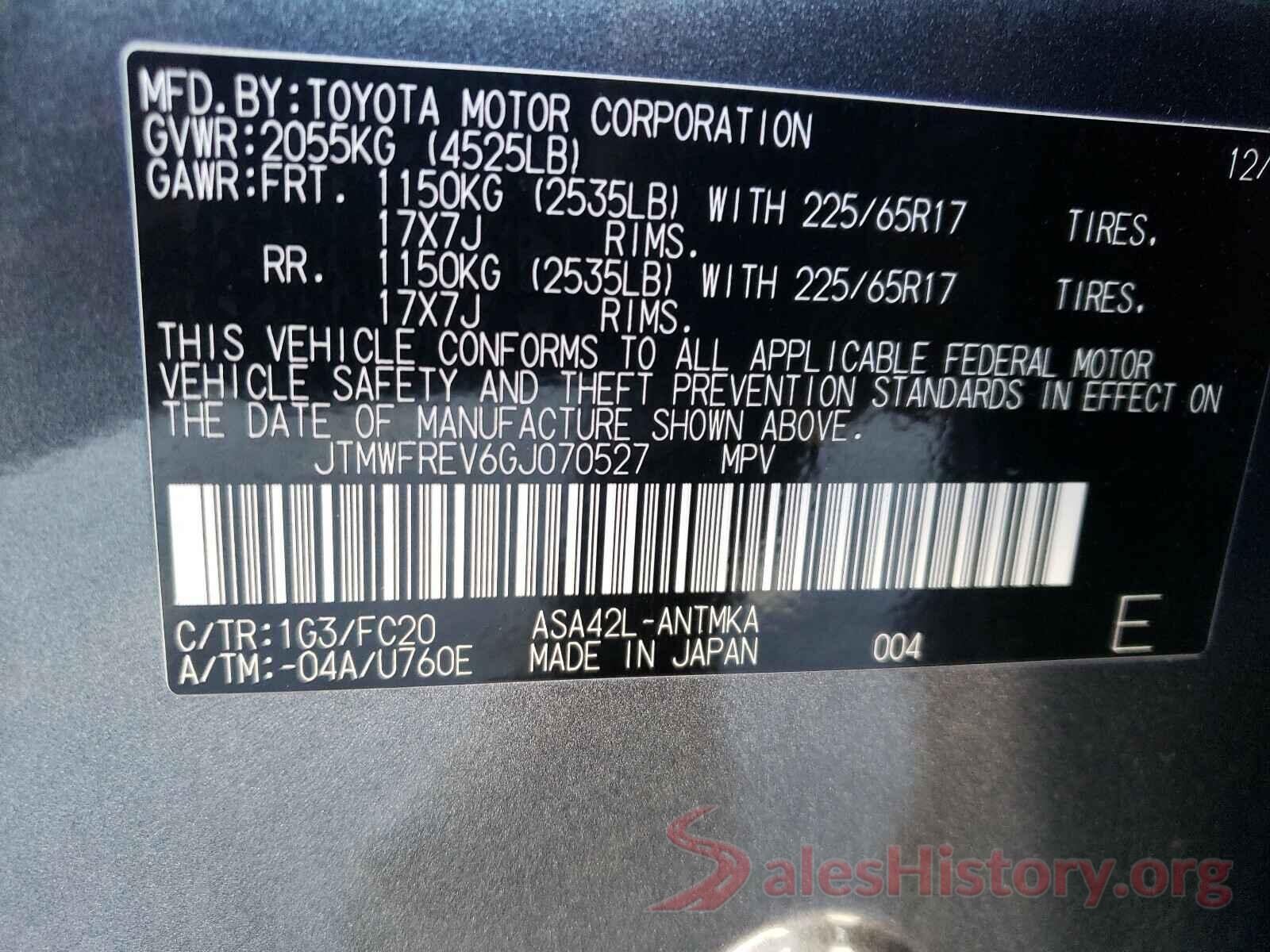 JTMWFREV6GJ070527 2016 TOYOTA RAV4