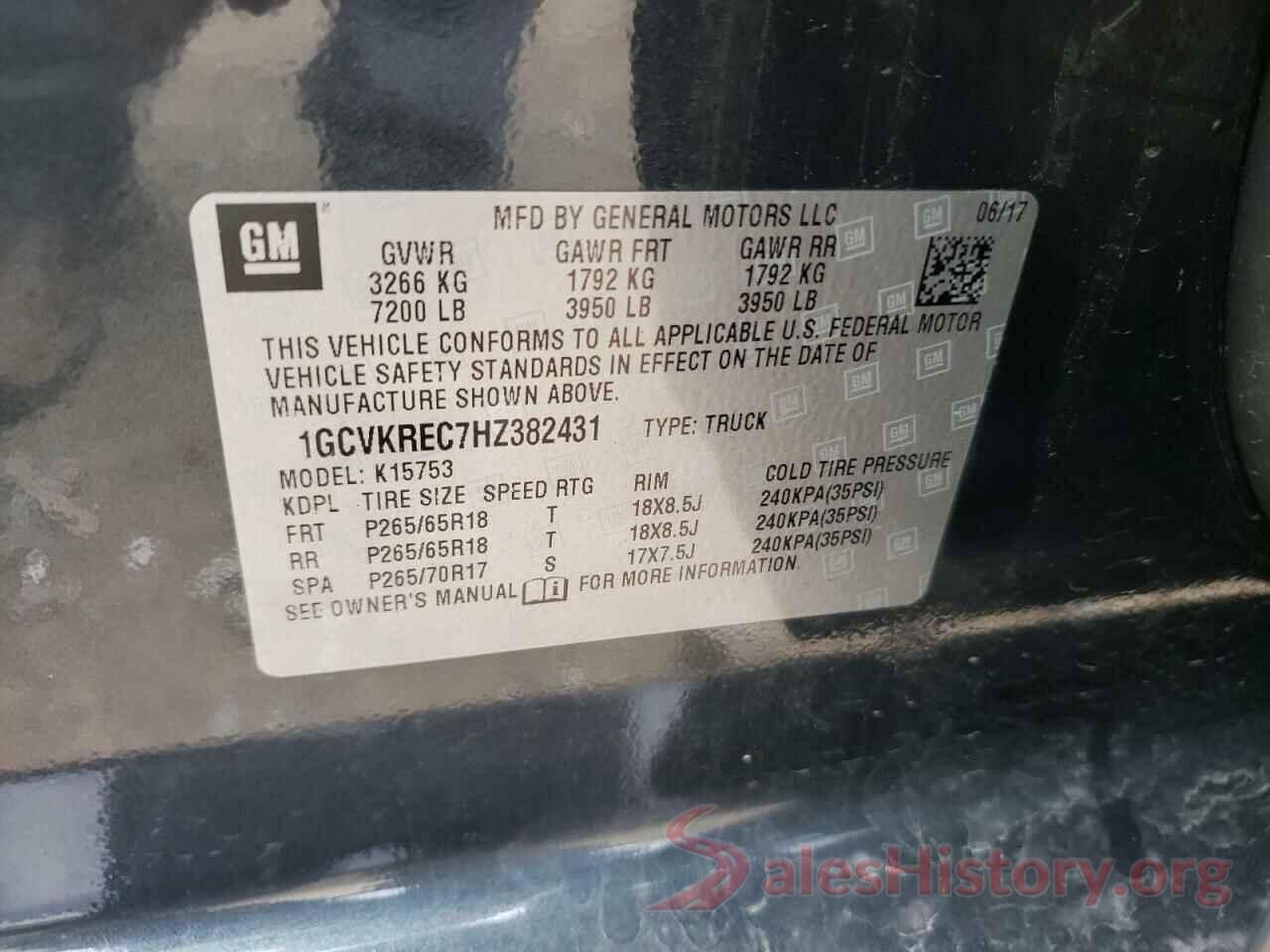 1GCVKREC7HZ382431 2017 CHEVROLET SILVERADO