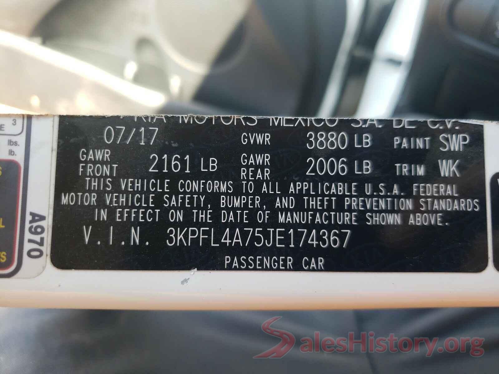 3KPFL4A75JE174367 2018 KIA FORTE