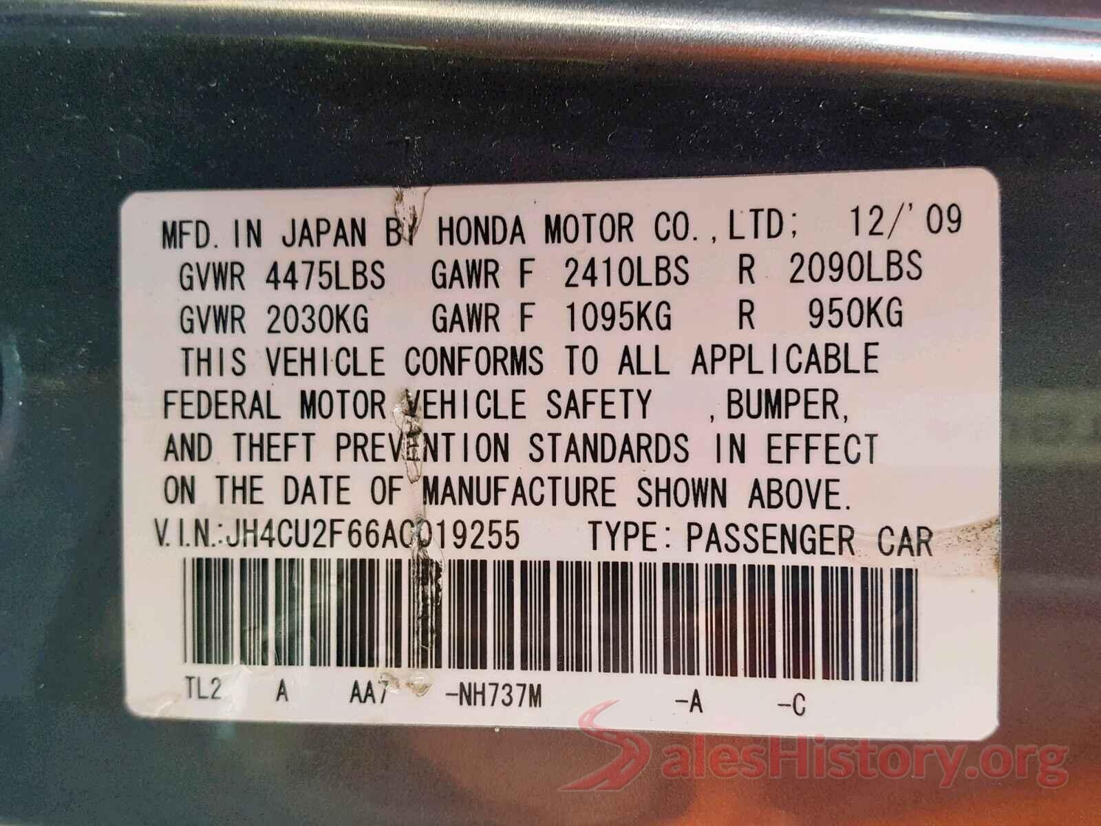 JH4CU2F66AC019255 2010 ACURA TSX