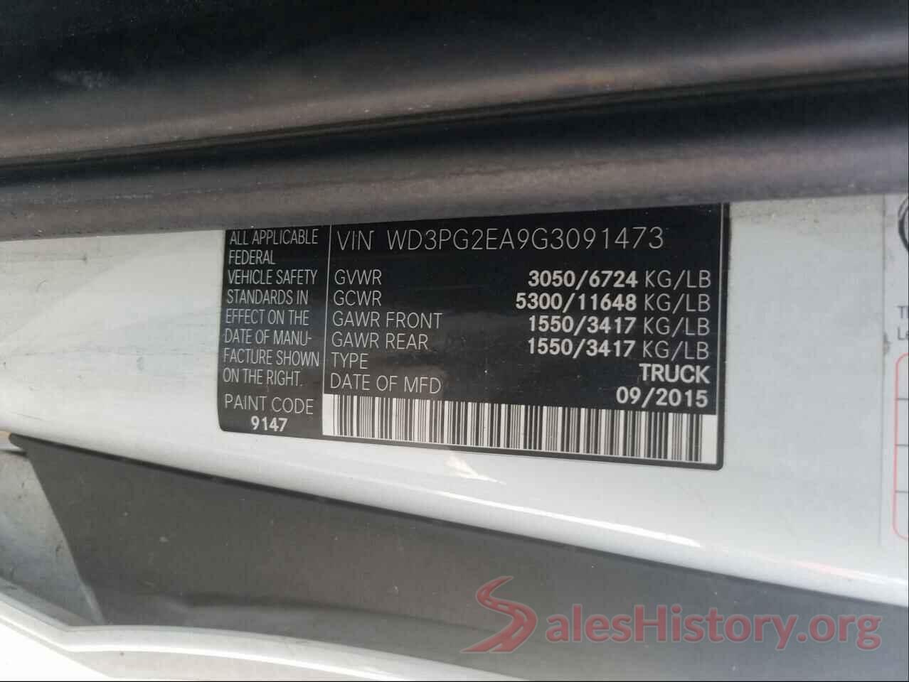 WD3PG2EA9G3091473 2016 MERCEDES-BENZ ALL OTHER