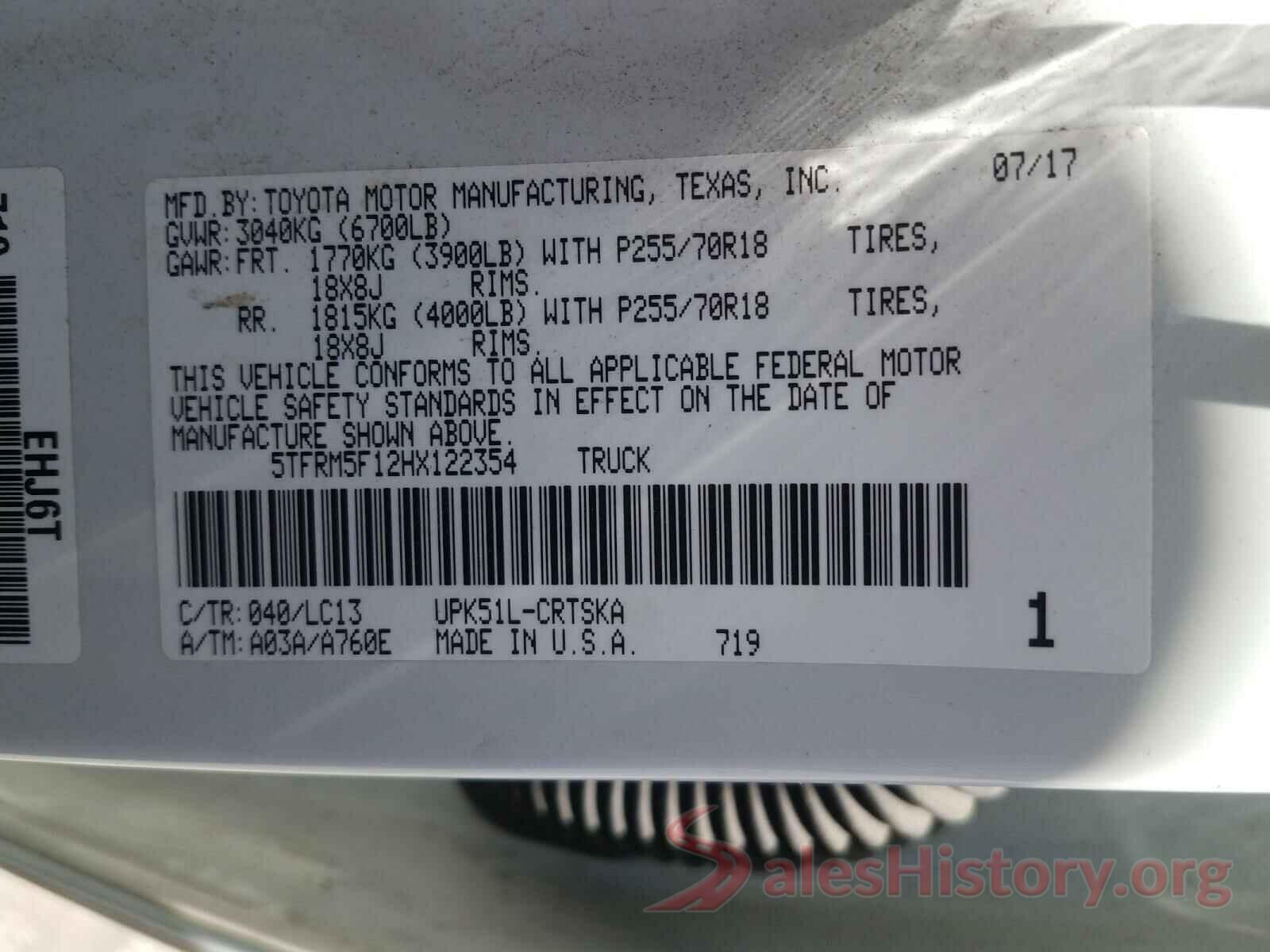 5TFRM5F12HX122354 2017 TOYOTA TUNDRA